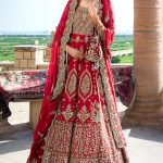 Cute Deepak perwani bridal Red Suit With Bridal Picture 2024