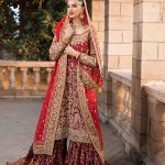 Cute Deepak perwani bridal Red Suit With Bridal Picture 2024