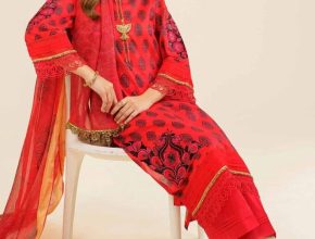 Red Women Suit Nishat Linen Flash Stock Flat Sale 30% Off 2024