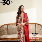 Red Women Suit Nishat Linen Flash Stock Flat Sale 30% Off 2024