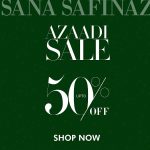 Ladies Fashion Suit Sana Safinaz Azadi Sale 50% Off 2024-25 Live