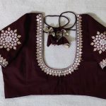 Traditional Simple Mirror Work Blouse Designs 2024 For Glamorous Appeal