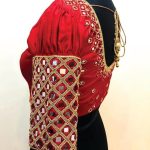 Traditional Simple Mirror Work Blouse Designs 2024 For Glamorous Appeal