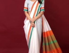 Tricolour Saree Trendey Design For Hindostani Azadi Day 2024